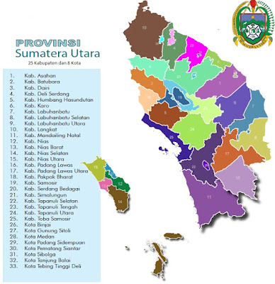 Peta Kabupaten dan Kota di Sumatera Utara